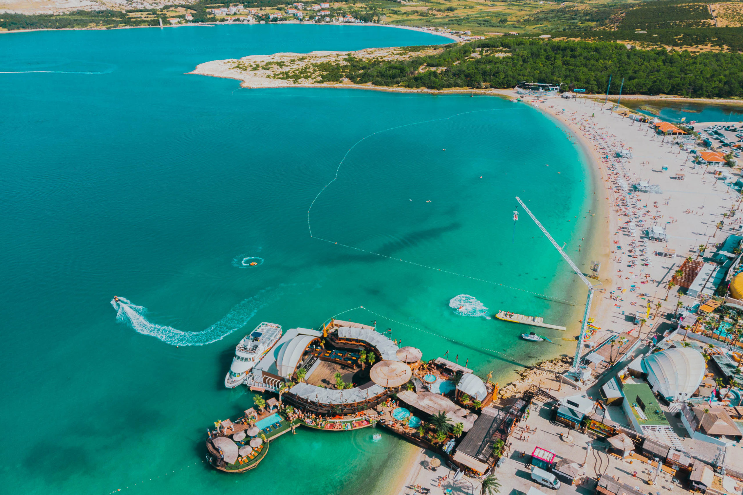 Der Zrce Beach Novalja von oben Abireise